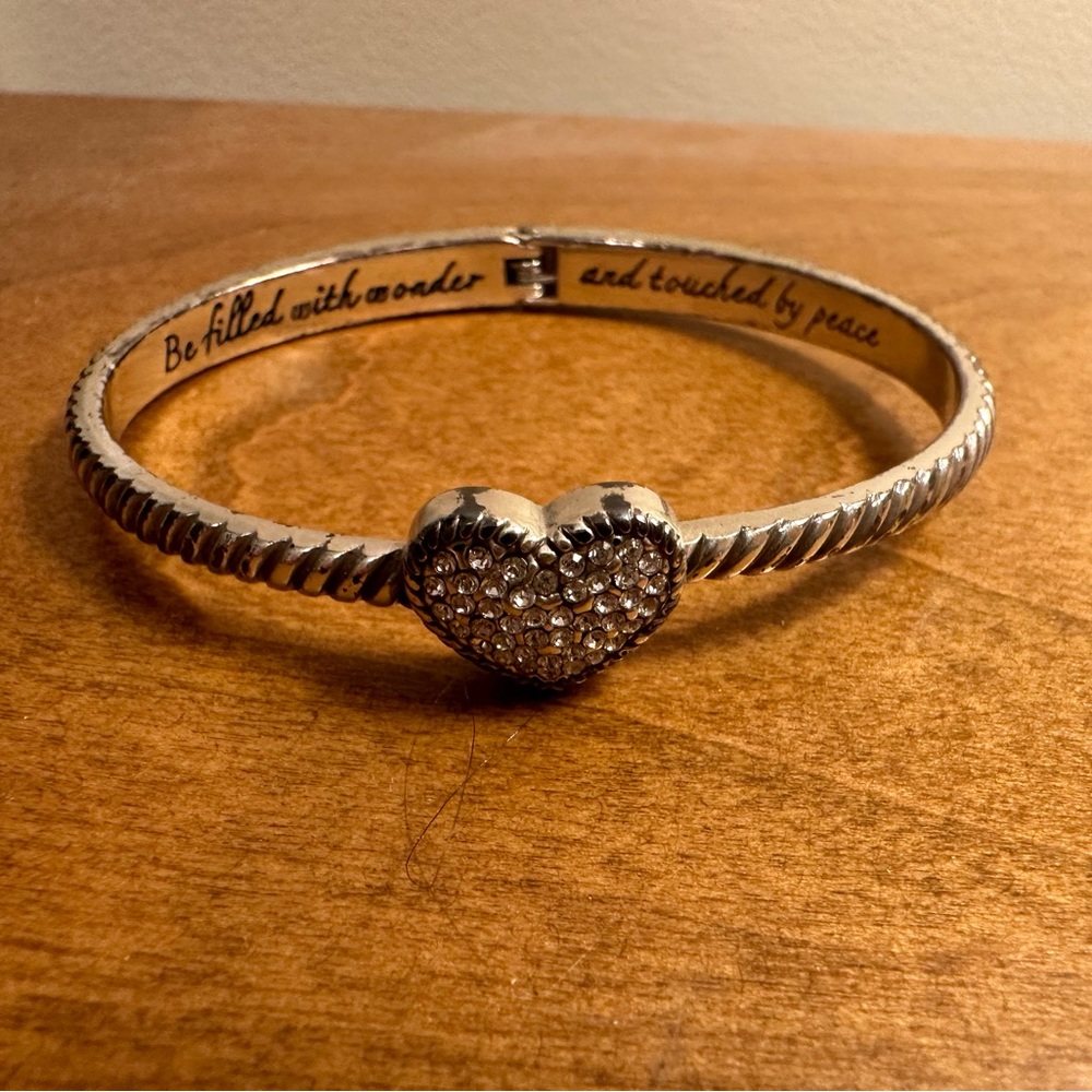 Brighton Crystal heart hinge clasp bracelet